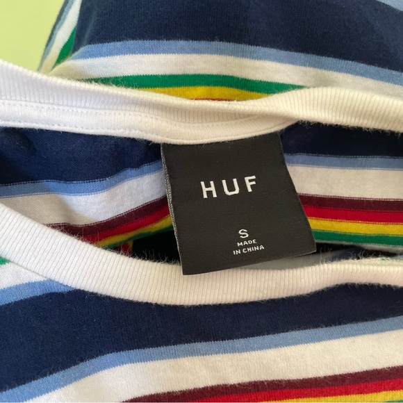 HUF WORLDWIDE RAINBOW STRIPED T SHIRT SIZE SMALL SKATER - Picture 6 of 6